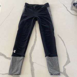 Thermal Under Armor black and grey pants leggings girls size small 7-8